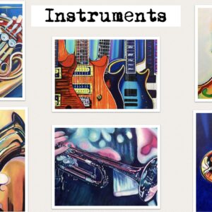 Musical Instrument notecard, Jennifer Mallory-Welch